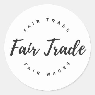 Fair Trade-Skript Runder Aufkleber