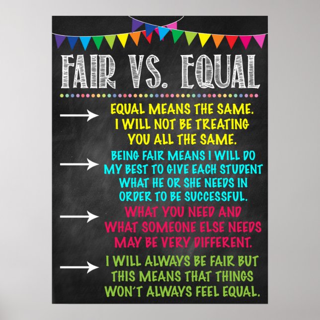 Fair Vs. Equal Klassenzimmer Poster (Vorne)