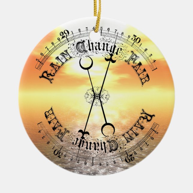 Fair Weather Barometer Sunset Christmas Pendant Keramikornament (Vorne)