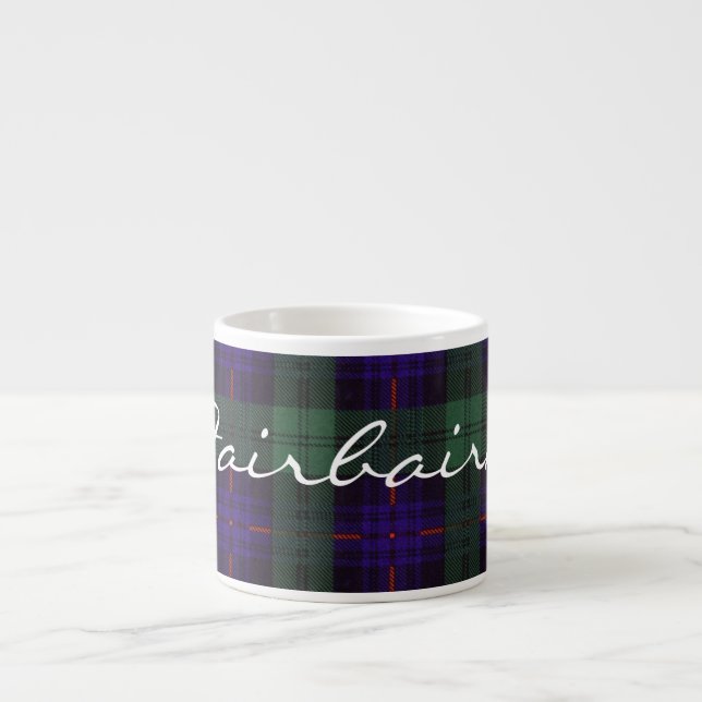 Fairbairn Clan karierter schottischer Kilt Tartan Espressotasse (Vorderseite)