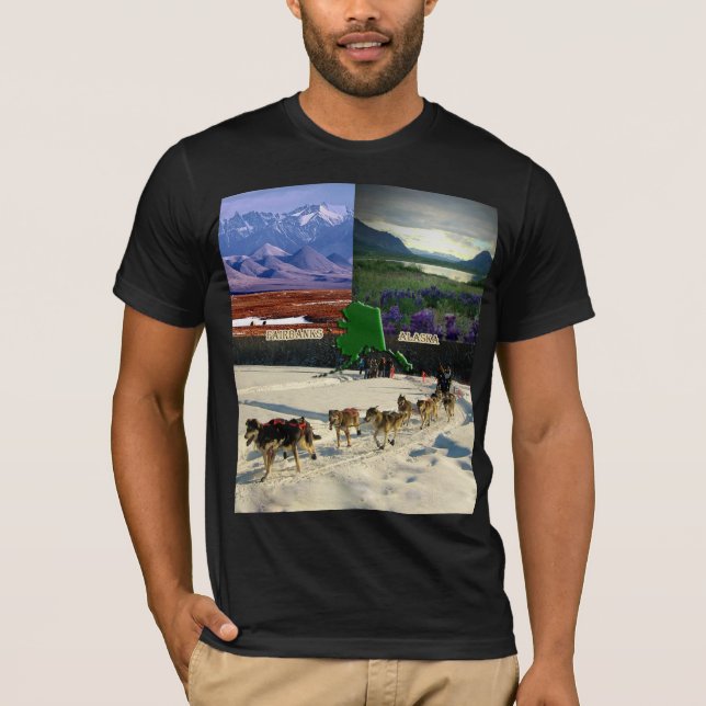 Fairbanks, Alaska Collage T-Shirt (Vorderseite)