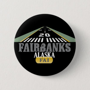 Fairbanks Alaska - Flughafen-Rollbahn Button