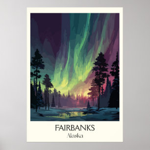 Fairbanks Alaska Nördliches Licht Aurora Poster