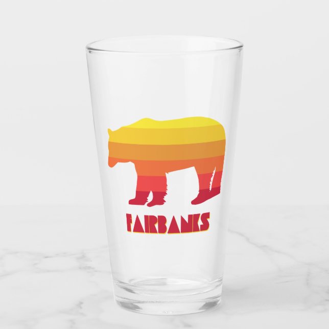 Fairbanks Alaska Rainbow Bear Glas (Vorderseite)