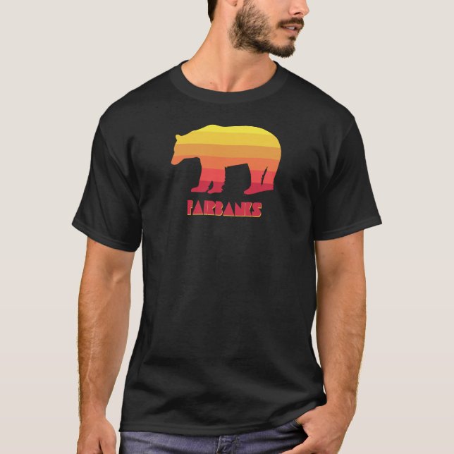Fairbanks Alaska Rainbow Bear T-Shirt (Vorderseite)