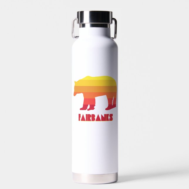 Fairbanks Alaska Rainbow Bear Trinkflasche (Vorne)