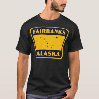 Fairbanks Alaska Retro Abzeichen Blue T-Shirt