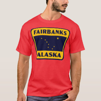 Fairbanks Alaska Retro Abzeichen Gelb T-Shirt