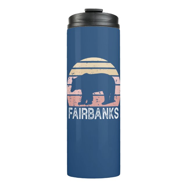 Fairbanks Alaska Retro Bär Thermosbecher (Vorderseite)