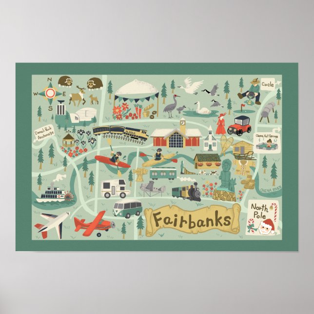 Fairbanks Map Poster (Vorne)