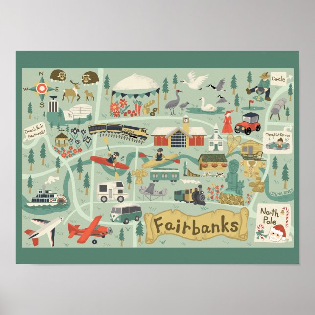 Fairbanks Map Poster (Vorne)