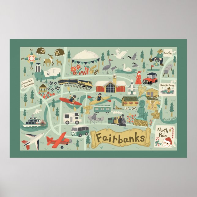 Fairbanks Map Poster (Vorne)