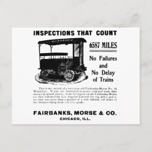Fairbanks Morse Gleisuntersichtungsmotorwagen Post Postkarte