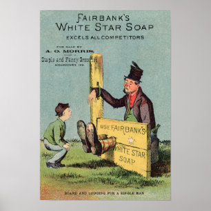 Fairbank's White Star Soap Ad w Seller Poster