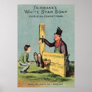 Fairbanksche White Star Soap Ad Poster