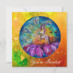 FAIRE IN DEN NACHT Pink-blau-gelben Glitzern Einladung