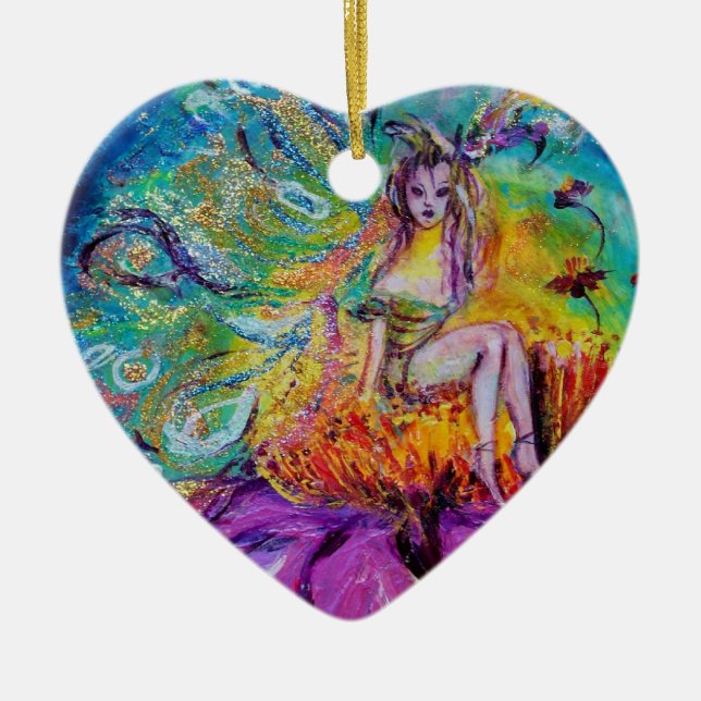 FAIRE IN DER NACHT VIBRANT BLUE SAPPHIRE Gem Keramikornament (Vorne)