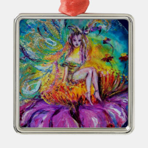 FAIRE IN DER NACHT VIBRANT BLUE SAPPHIRE Gem Ornament Aus Metall