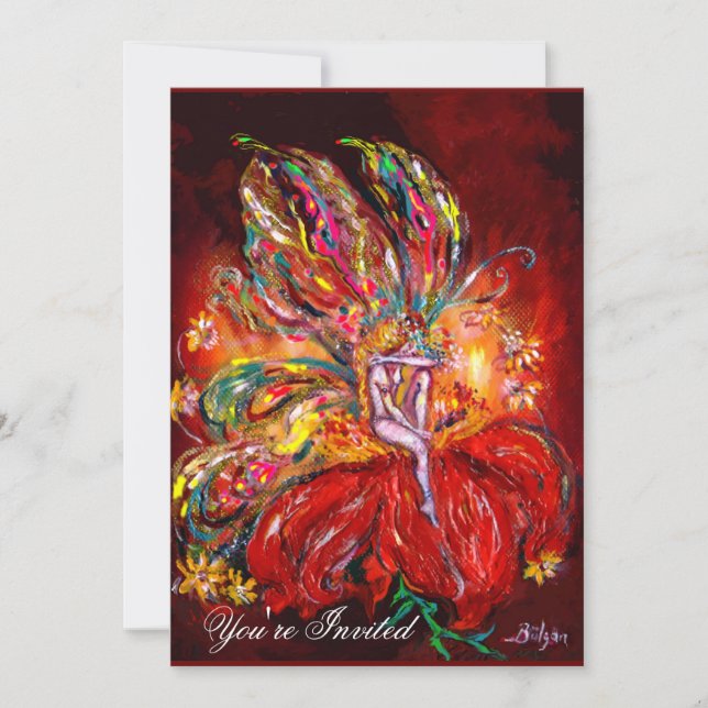 FAIRE IN ROT-Gelb Einladung (Vorderseite)