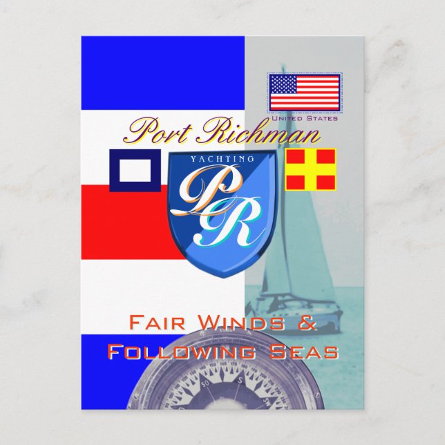 Faire Winde und die folgenden Seen Port Richman Postkarte (Vorderseite)