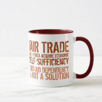Fairer Handelsmotto für die Tasse von Aktivisten