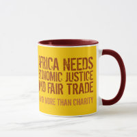 Fairer Handelsmotto für die Tasse von Aktivisten