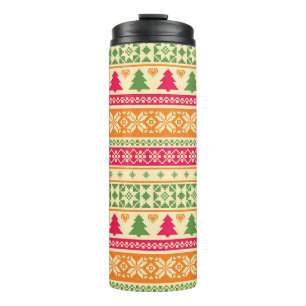 Fairer Isle Style Weihnachten Nahtlos Thermosbecher