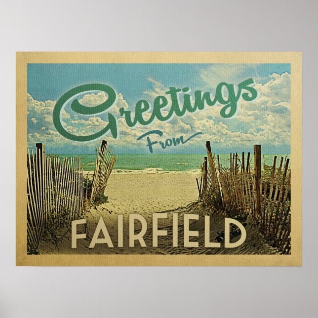 Fairfield Beach Vintage Travel Poster (Vorne)