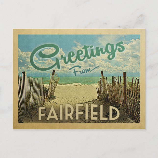 Fairfield Beach Vintage Travel Postkarte (Vorderseite)