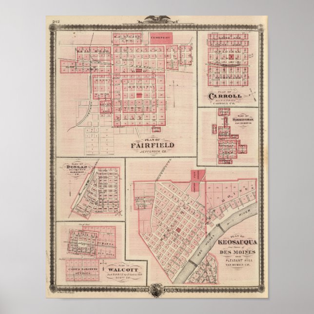 Fairfield, Carroll, Birmingham, Dunlap Poster (Vorne)