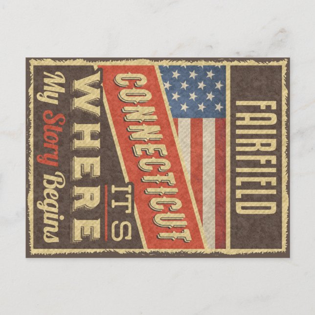 Fairfield Connecticut Postkarte (Vorderseite)