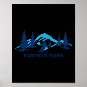 Fairfield Idaho Skigebiet Skifahren Skifahrer Poster