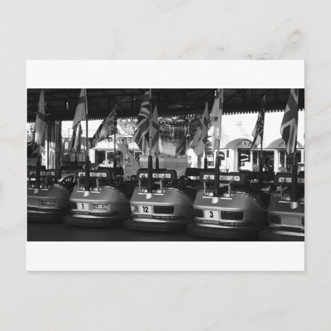 Fairground Dodgem Bumper Car Post Card Postkarte (Vorderseite)