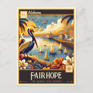 Fairhope, Alabama Vintage Postkarte