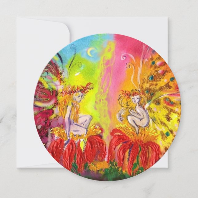 FAIRIEN DAWN, Zauberblaue Glitzern Einladung (Vorderseite)