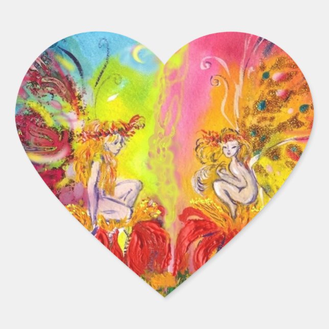 FAIRIEN VON DAWN, Fantasie Herz-Aufkleber (Vorderseite)