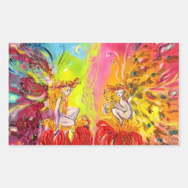 FAIRIEN VON DAWN RECHTECKIGER AUFKLEBER (Vorderseite)