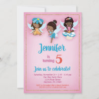 Fairies African American Birthday Einladung