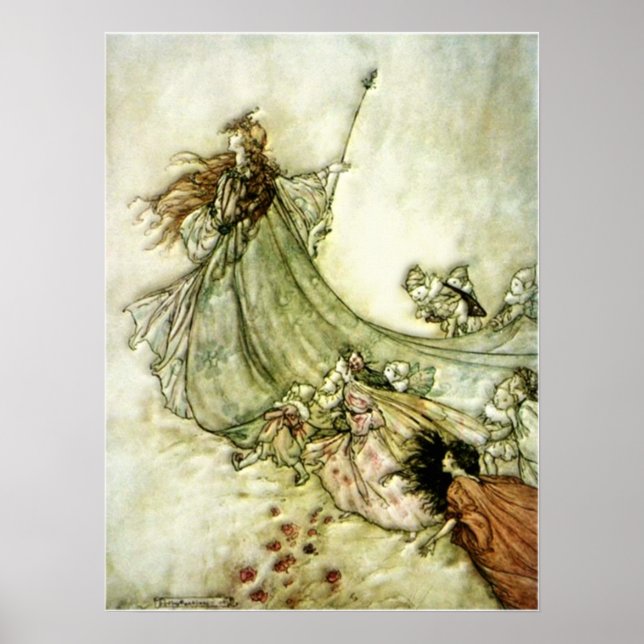 Fairies Away - Arthur Rackham Poster (Vorne)