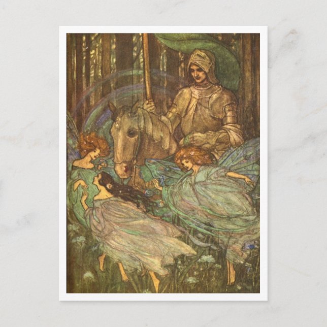 Fairies Dancing Vintag Illustration Postkarte (Vorderseite)