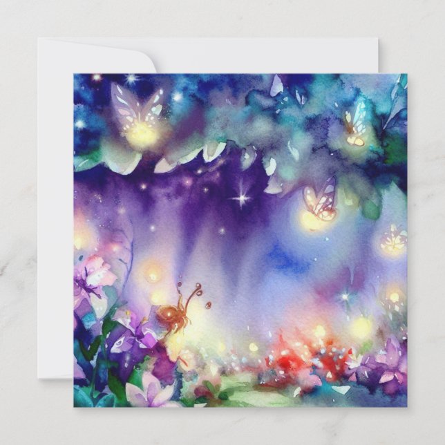 Fairies Garden: Fairies Glow, eine Babydusche Einladung (Vorderseite)