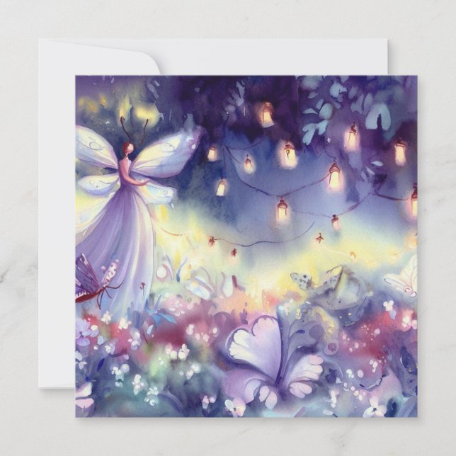 Fairies Garden: Mystische Fee, Babydusche Einladung (Vorderseite)