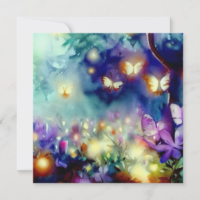 Fairies Garden: Schöner Garten, eine Babydusche Einladung (Vorderseite)