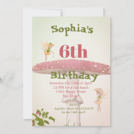 Fairies Girls Age Niedlich Green Geburtstag Einladung