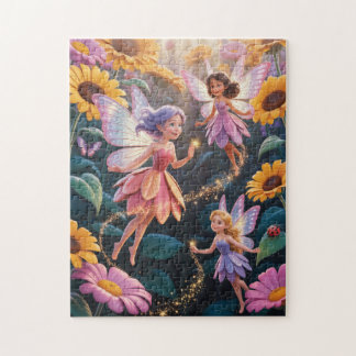 Fairies in a flower garden puzzle