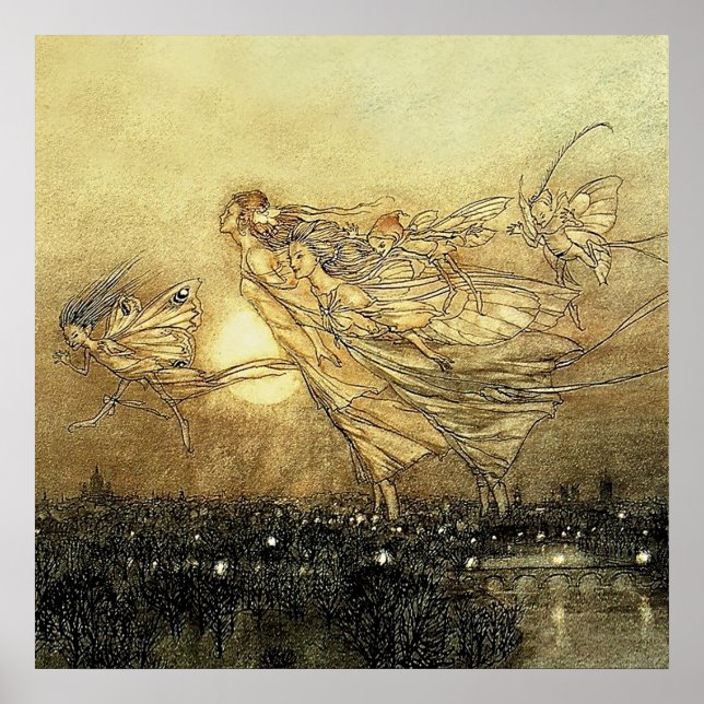 "Fairies in Kensington Gardens" von Arthur Rackham Poster (Vorne)