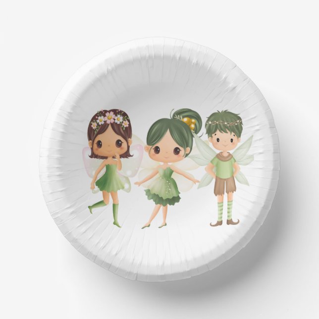 Fairies in Schalen zum Grünbuch bedruckt Pappteller (Vorderseite)