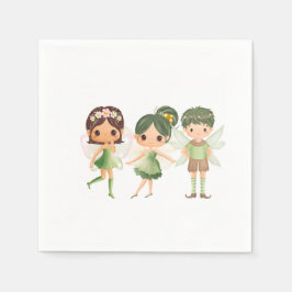 Fairies in Schalen zum Grünbuch bedruckt Serviette
