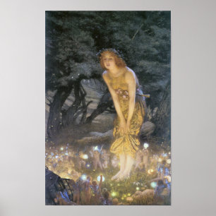 Fairies on Midsommer Eve by Edward R. Hughes Poster