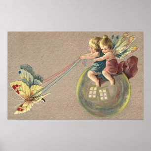 Fairies reiten auf einem Plakat